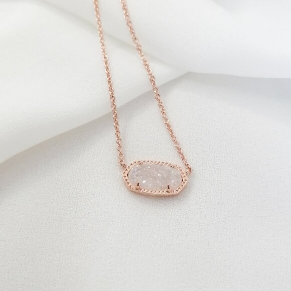 Kendra Scott Elisa Drusy Rose Gold Necklace | NEW - Picture 2 of 4